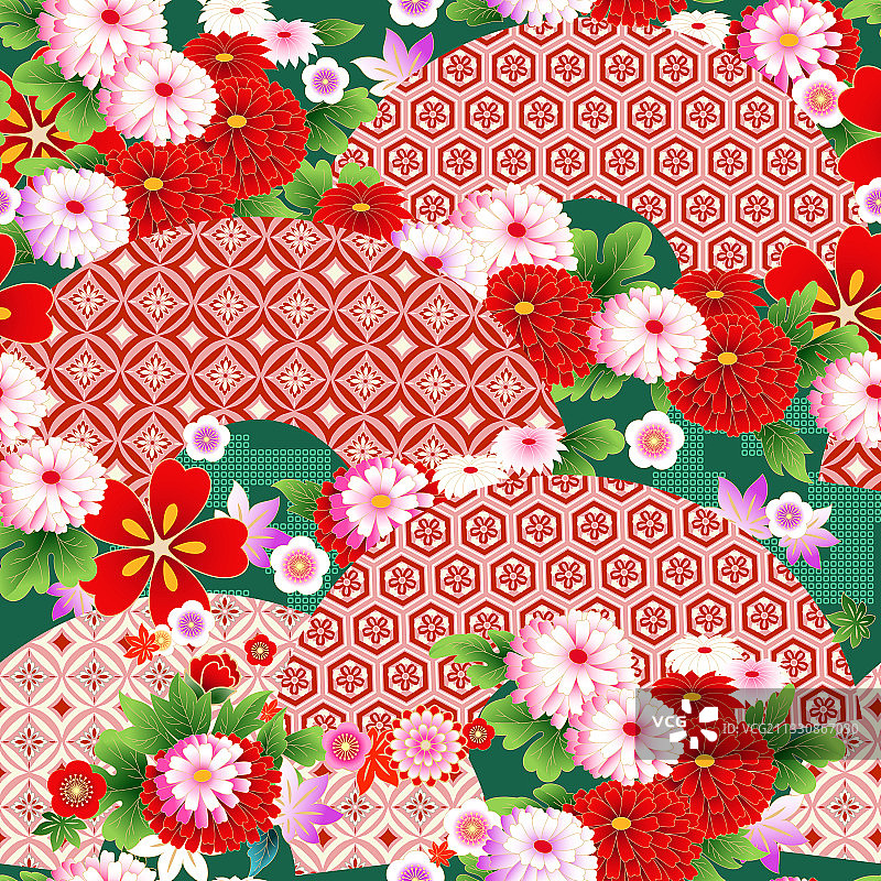 扇子无缝壁纸图片素材