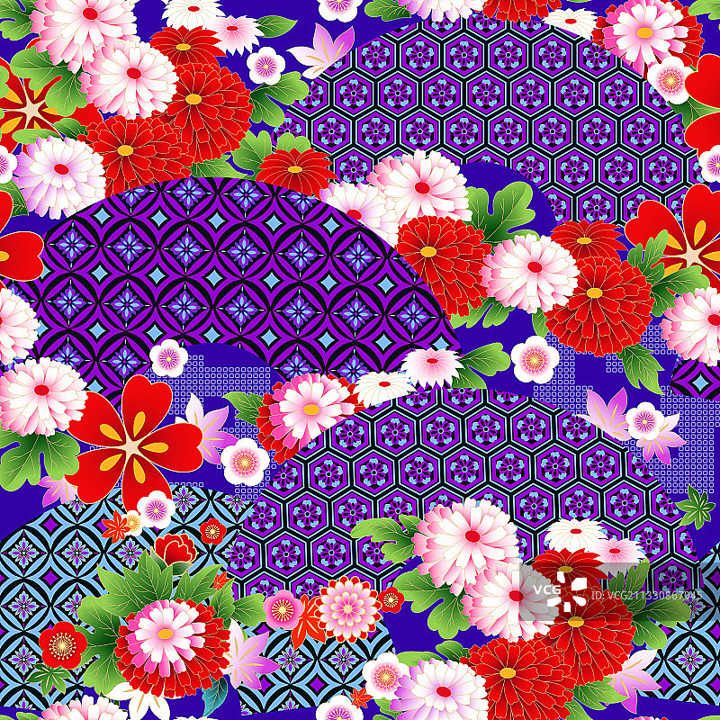 扇子无缝壁纸图片素材