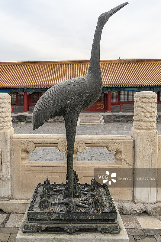 故宫乾清宫铜鹤图片素材