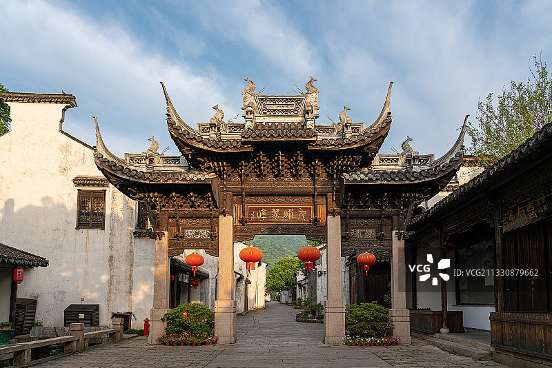 惠山老街-九峰翠嶂牌坊图片素材