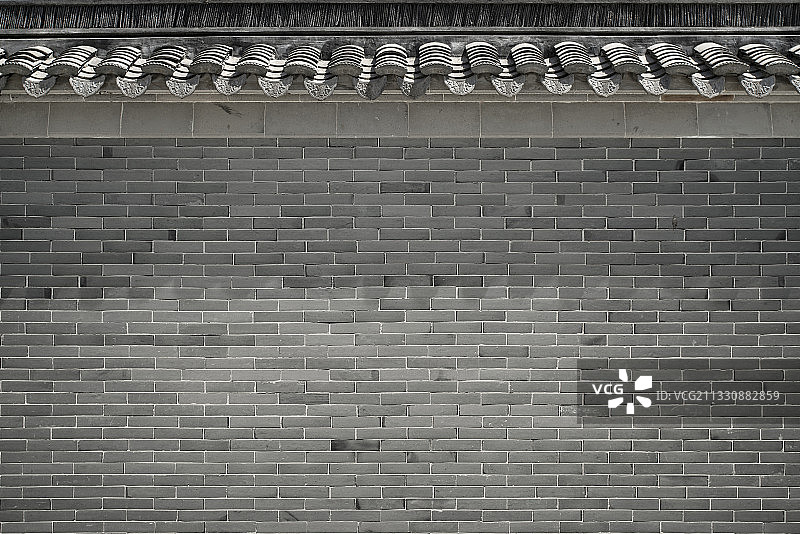 古民居灰砖墙围墙背景图片素材