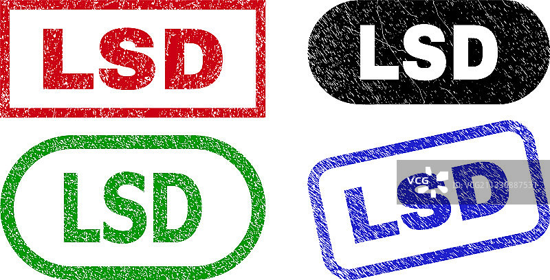 带污渍纹理的LSD矩形水印图片素材