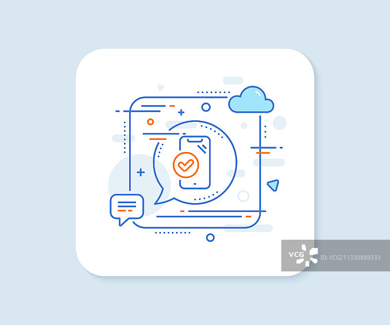 已批准的电话线图标已接受智能手机符号图片素材