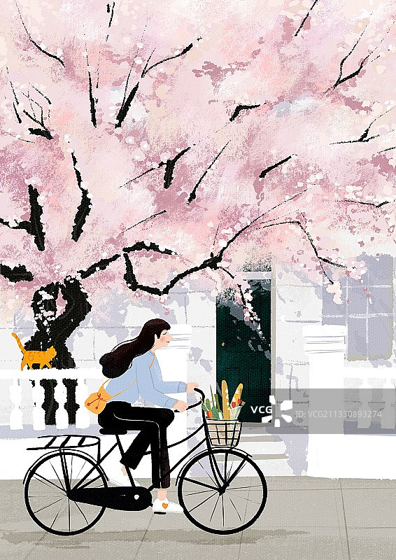 单车女孩图片素材