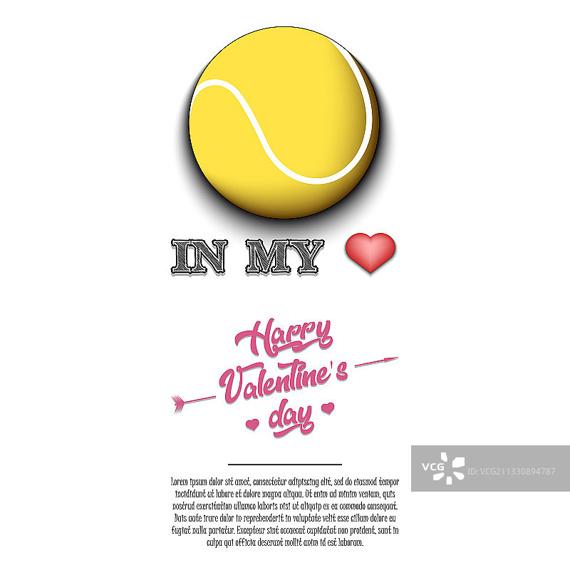 我爱网球，情人节快乐图片素材