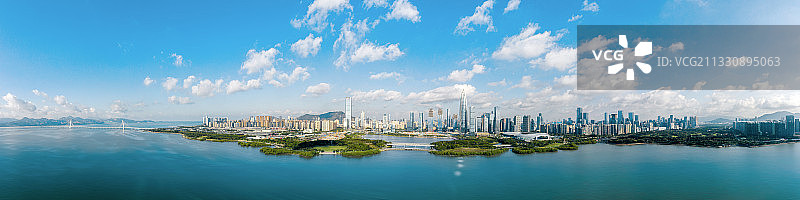 南山区深圳湾全景图片素材