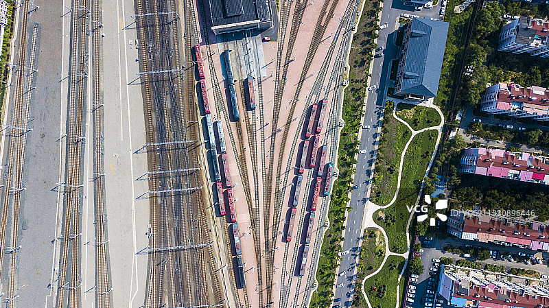 俯拍列车图片素材