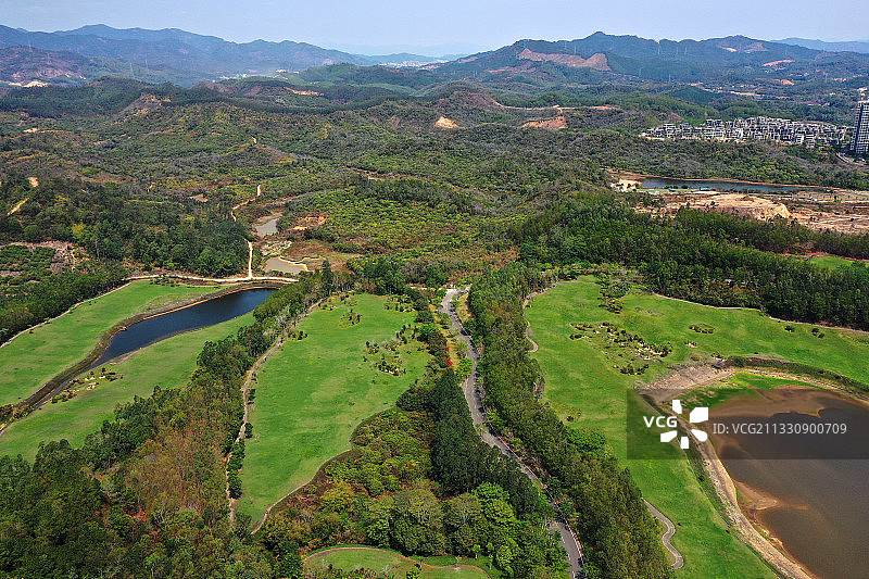 广东省惠州市惠城区汝湖雅居乐白鹭湖航拍图片素材