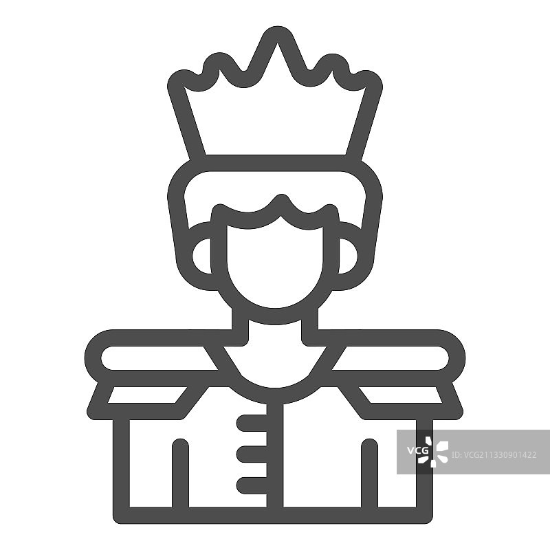 王子线条图标童话概念国王标志图片素材