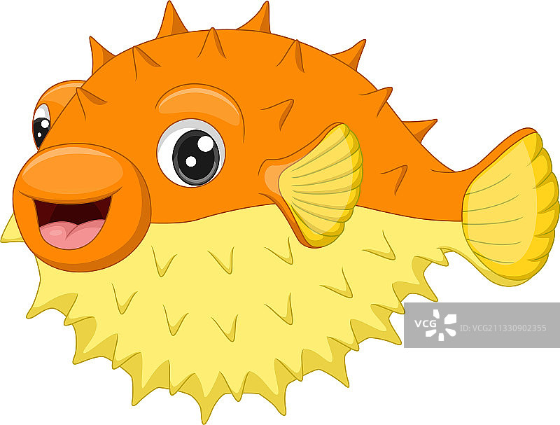 卡通趣味河豚图片素材