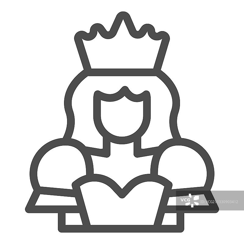 女王线条图标童话概念公主标志图片素材