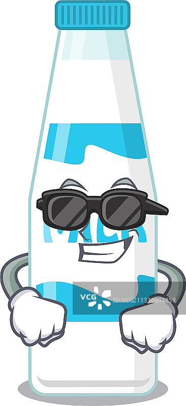 卡通奶瓶戴着优雅的黑色眼镜图片素材