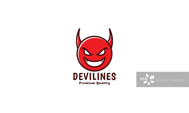 可爱红色恶魔头像带角logo设计图片素材