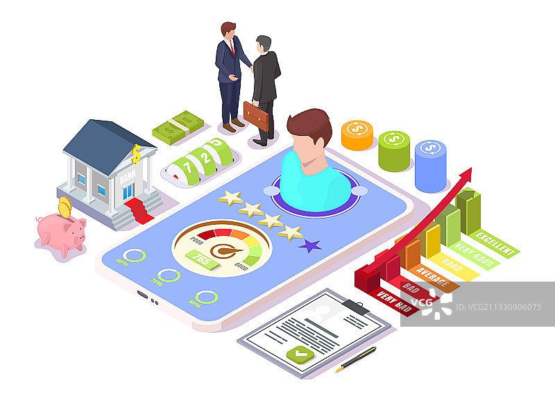 信用评分报告个人评级信息图片素材