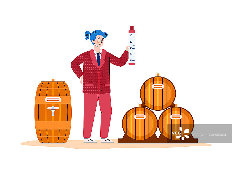 葡萄酒酿造过程：木桶陈酿图片素材