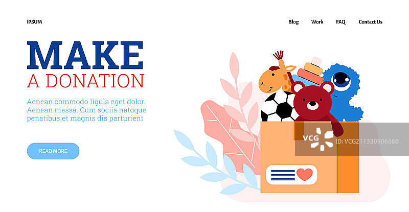 带捐款箱的慈善基金会banner图片素材