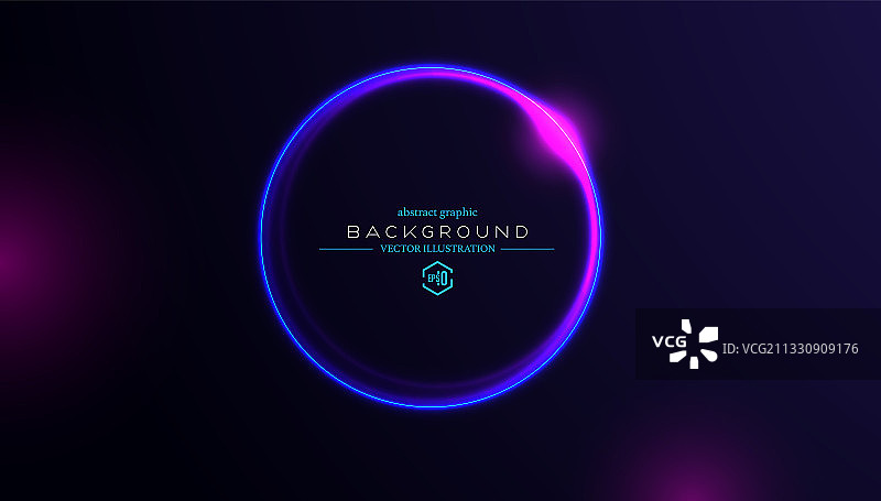 发光彩色霓虹灯光线圆形球形，抽象矢量高科技全球化商业贸易背景图片素材