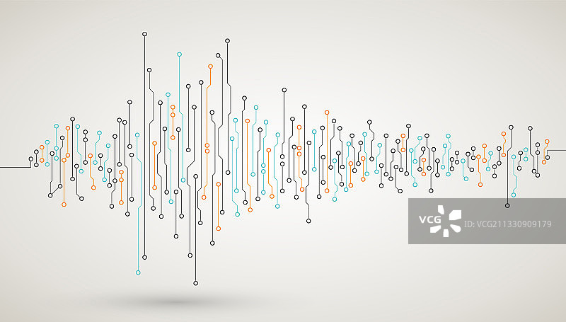 计算机硬件芯片主板半导体集成电路波，抽象高科技数字信息化背景图片素材