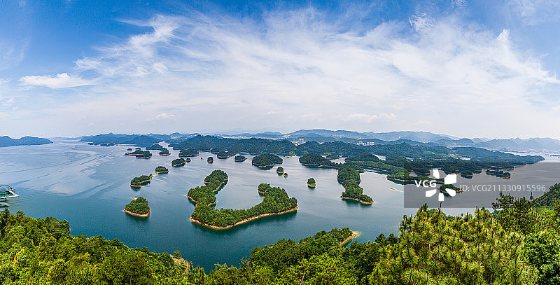 中国，杭州，浙江，淳安，千岛湖，全景图片素材