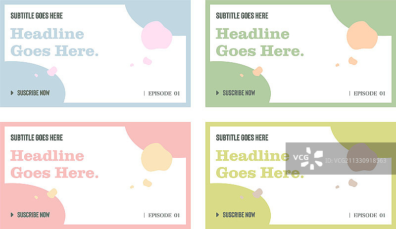 社交媒体视频平台缩略图模板图片素材