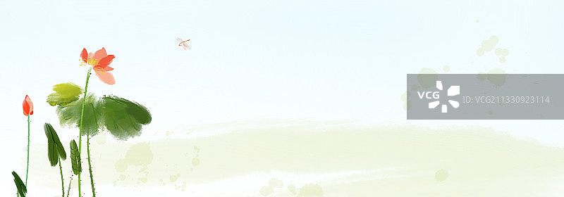 中国风水墨背景展板夏天节气图片素材