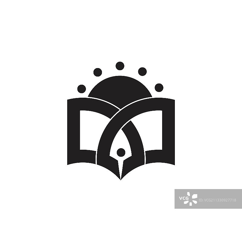 阳光书籍笔几何教育标志图片素材