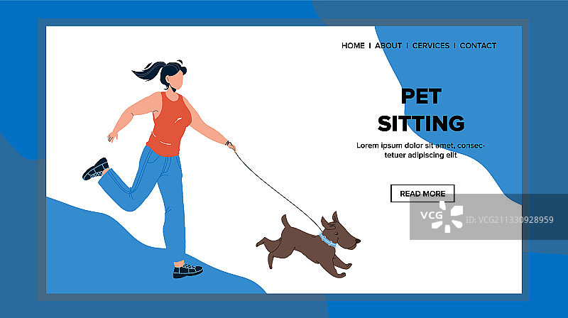 宠物保姆和女主人一起玩耍图片素材