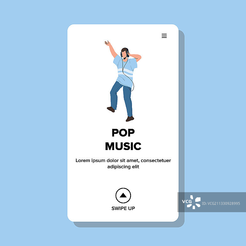 戴耳机听流行音乐的男孩图片素材