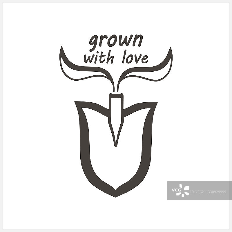 白色背景上的铁锹图标图片素材