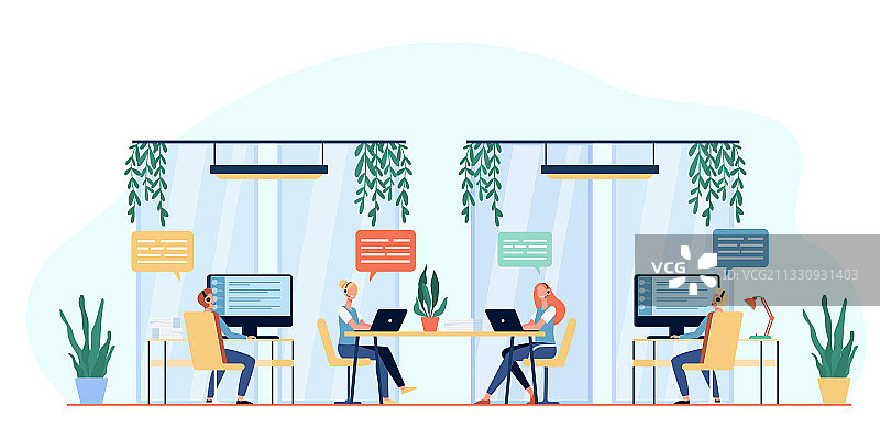 热线接线员咨询客户图片素材