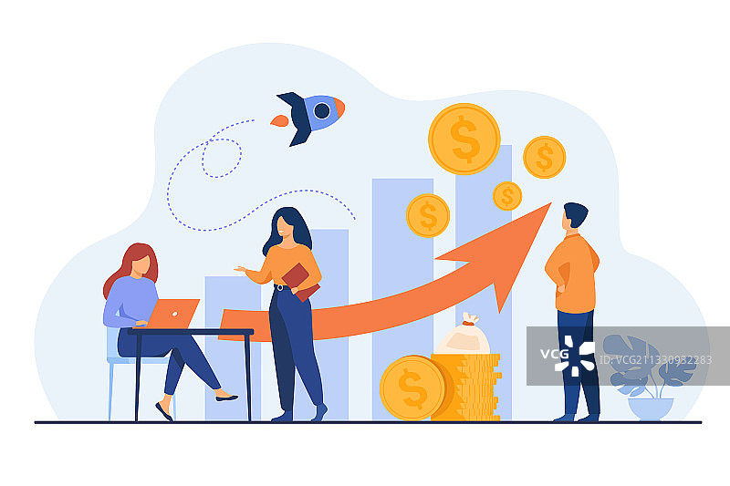 创业经理展示和分析销售额图片素材