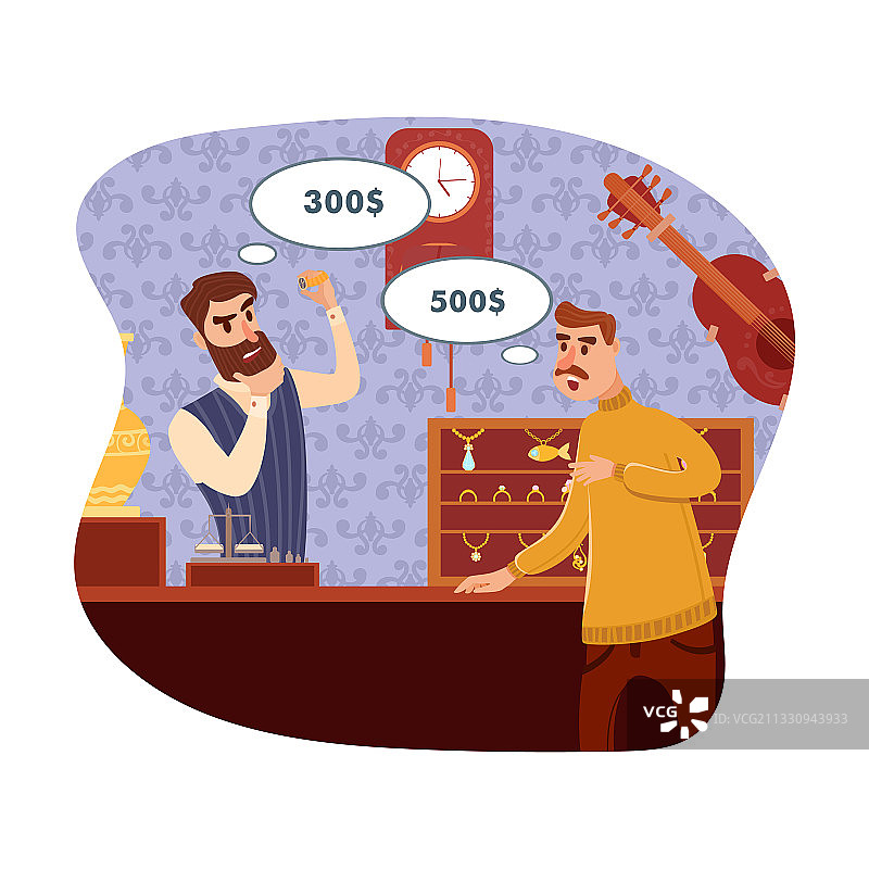 人物珠宝商和典当行买家图片素材