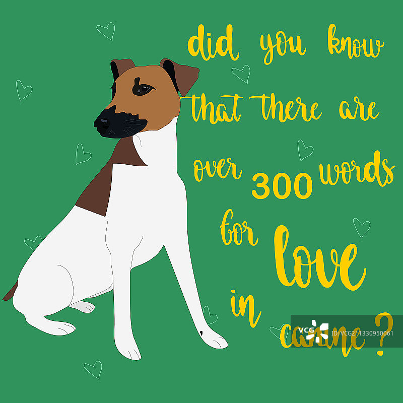 带小狗和可爱文字的明亮贺卡图片素材