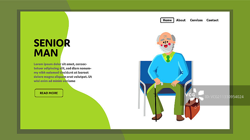 坐在扶手椅上的年长男性访客图片素材