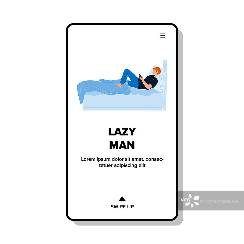 懒人在床上玩手机图片素材