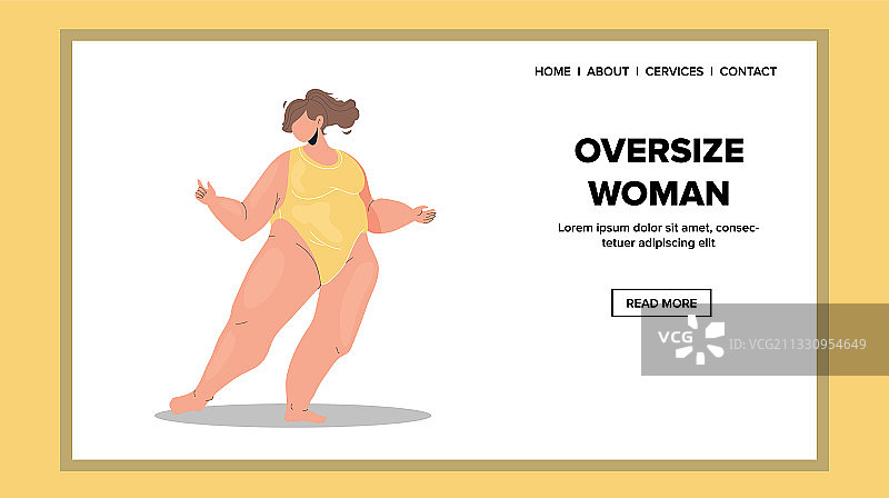 穿着泳装的超大码女模特图片素材