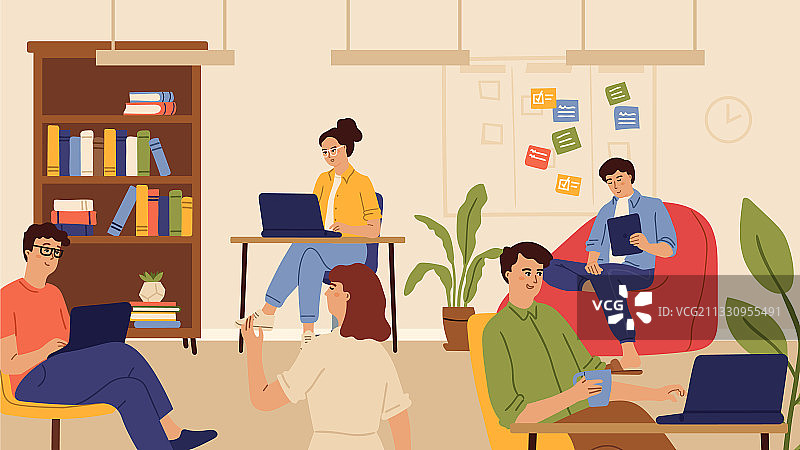 公司团队合作的上班族图片素材