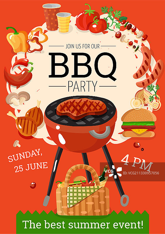 BBQ烧烤派对宣传海报图片素材