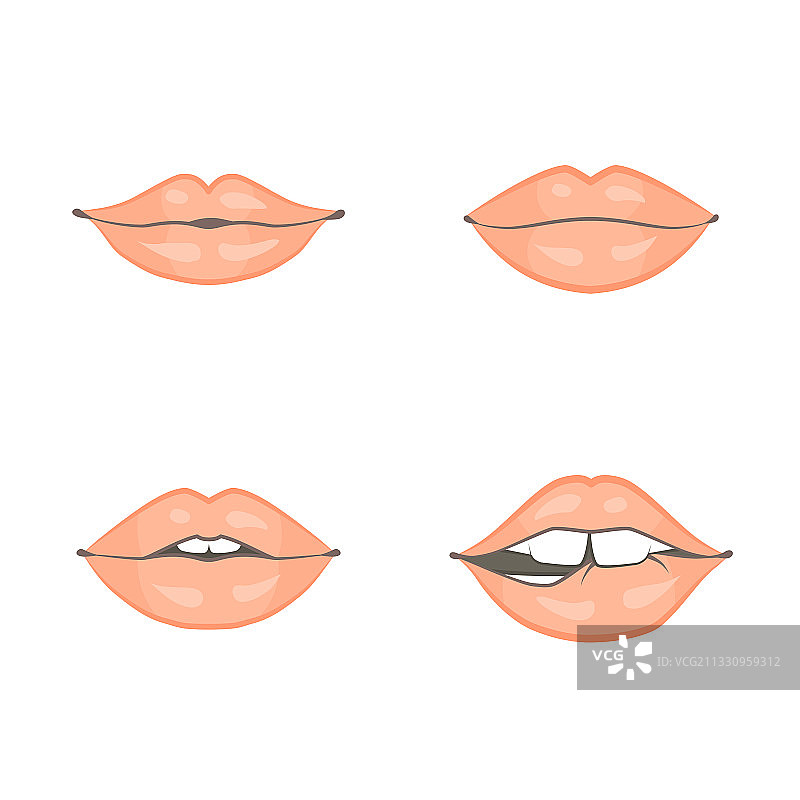 四位拥有不同美丽嘴唇的女人图片素材