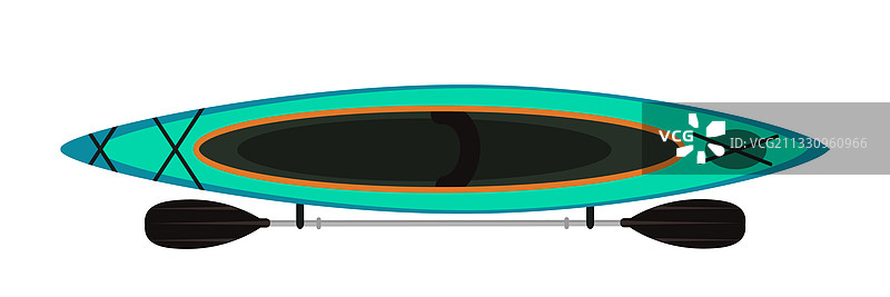 绿松石色独木舟和船桨图片素材