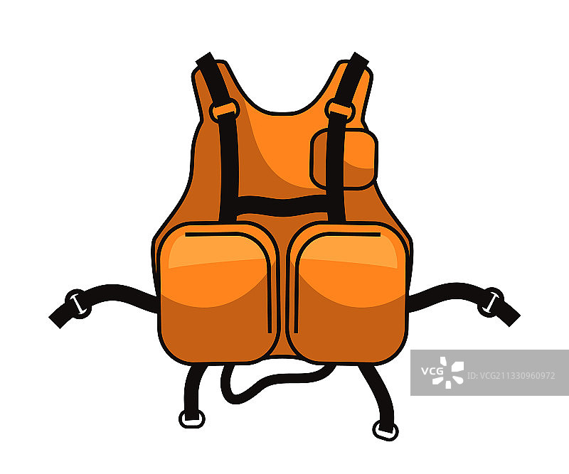 扁平橙色救生衣图片素材