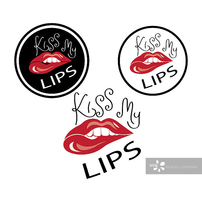 亲吻嘴唇引语励志标志设计图片素材