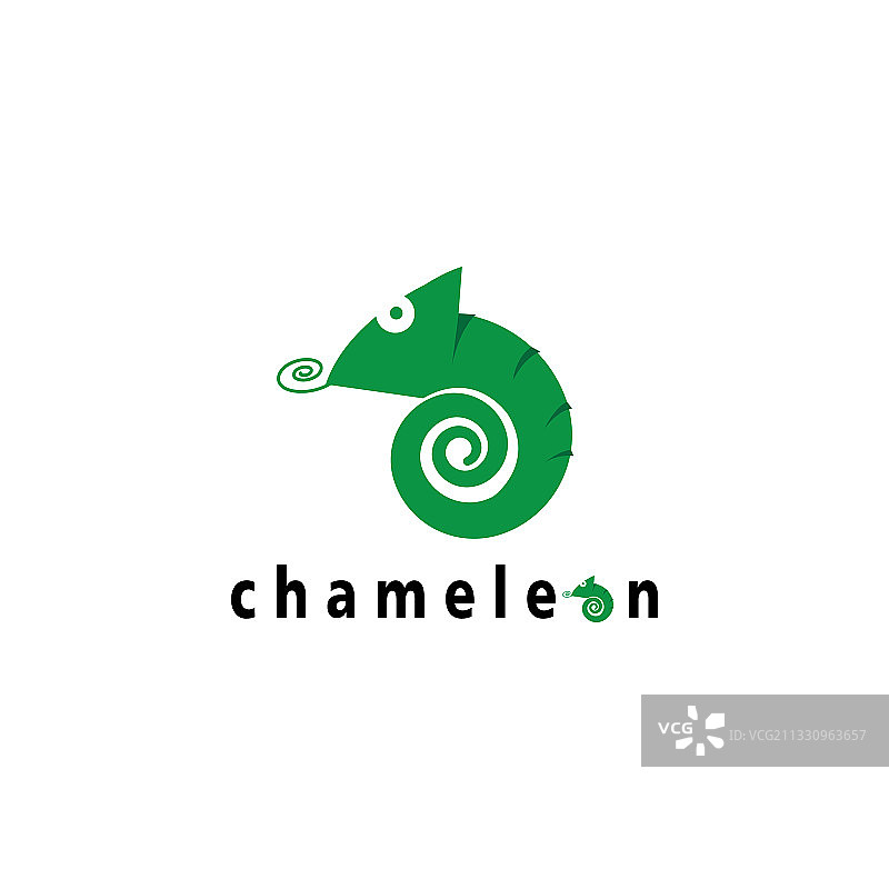 可爱彩色变色龙Logo设计图片素材