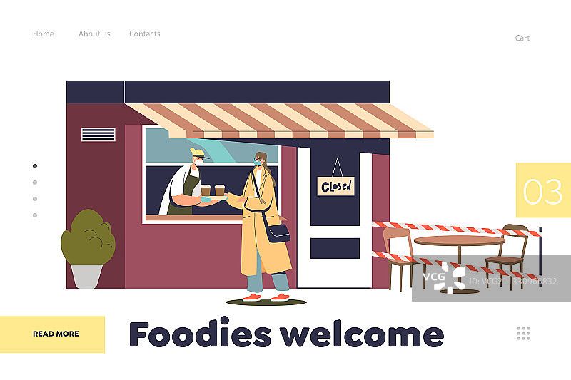 疫情期间的外卖咖啡概念图片素材