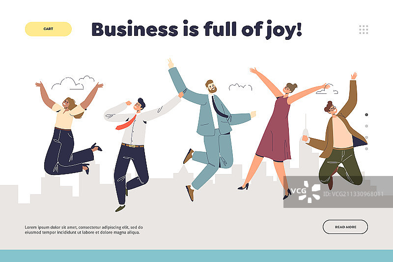 具有商业成功概念的着陆页图片素材