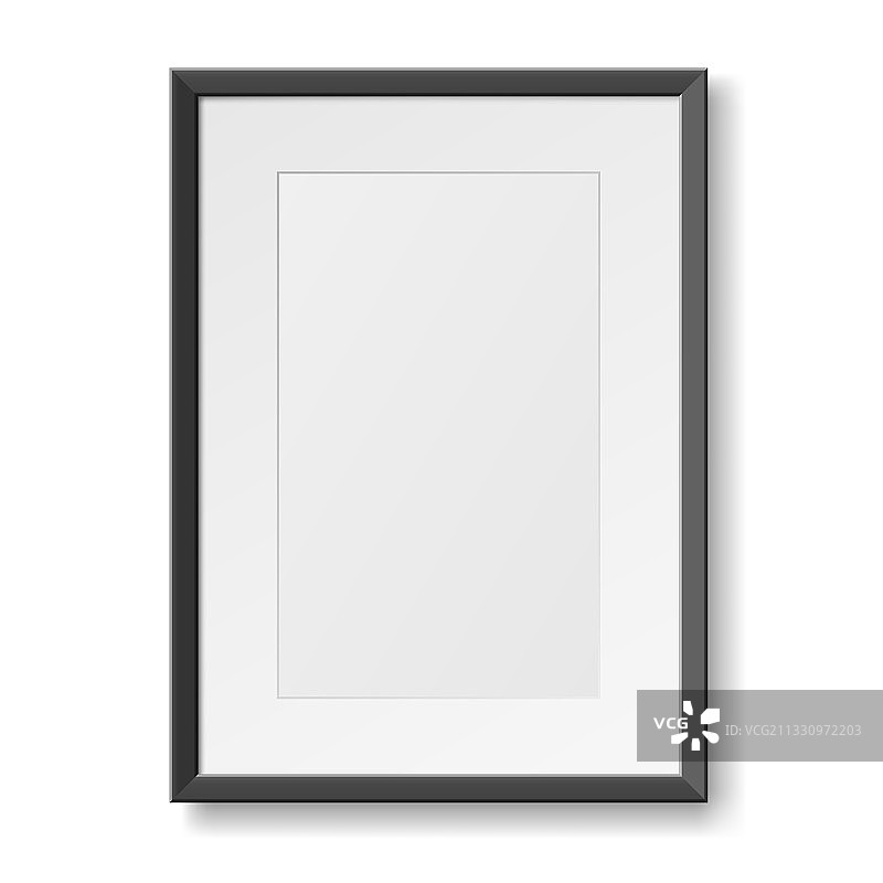 垂直的空墙逼真照片框图片素材