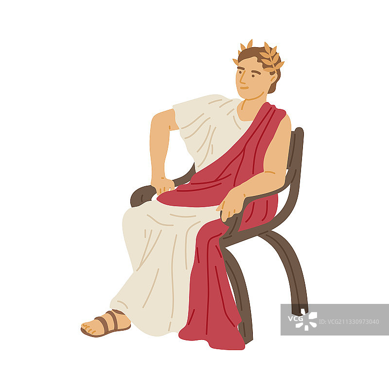 古罗马贵族扁平风画像图片素材
