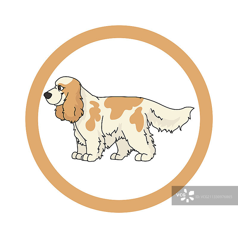 可爱卡通圆形可卡犬图片素材