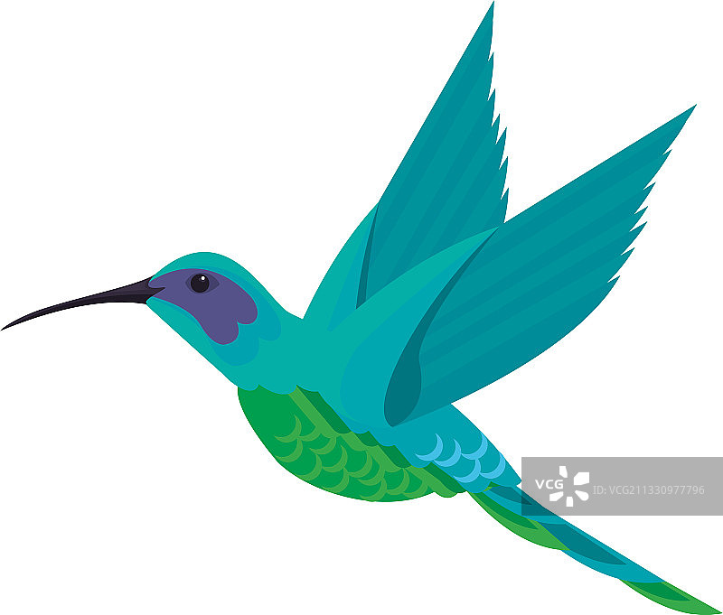 可爱蜂鸟飞行动物自然图标图片素材