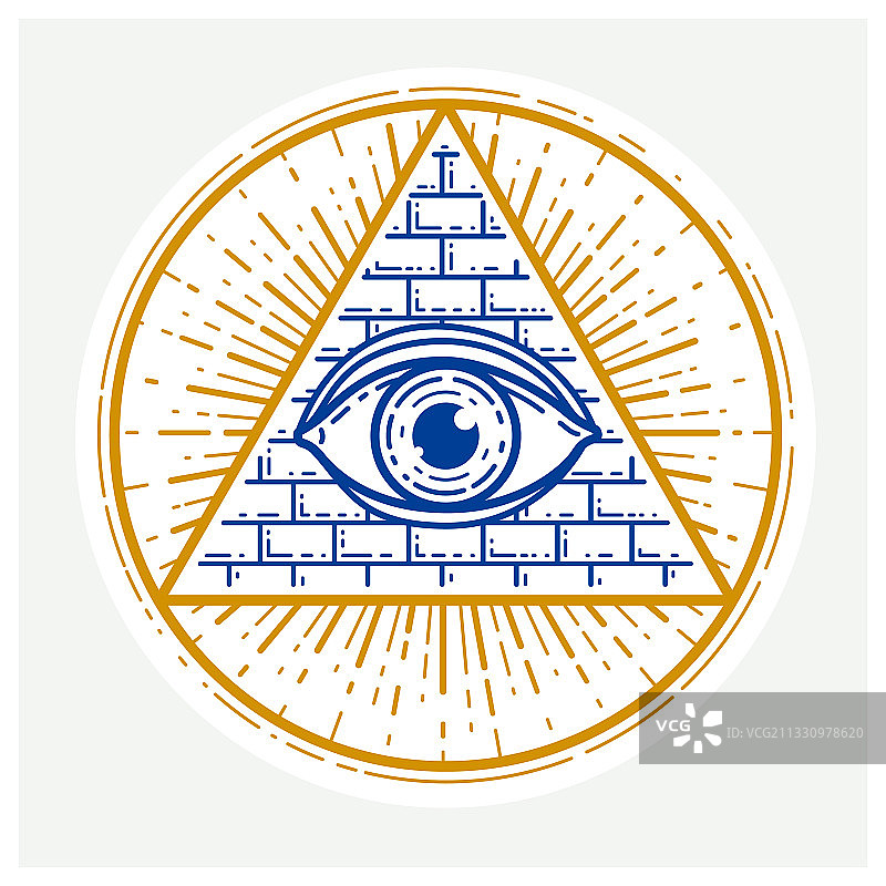 神圣几何三角形中的全视之眼图片素材